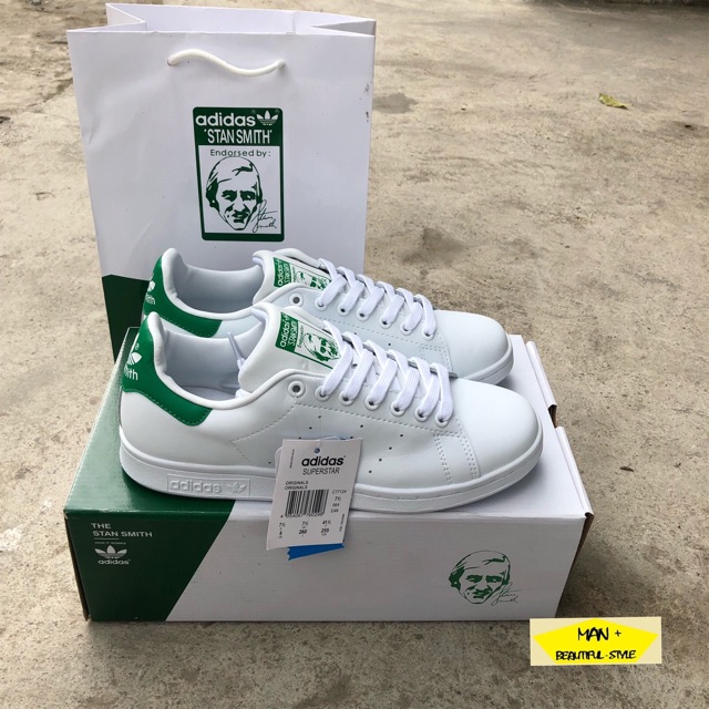 GIÀY THỂ THAO ADIDAS STAN SMITH gót xanh