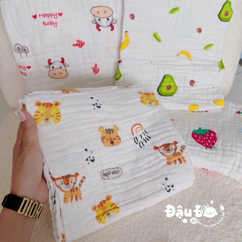 Khăn tắm sợi tre nhăn 6 lớp 1m1 x 1m1