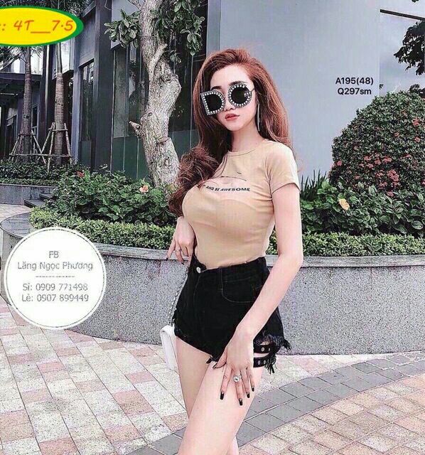 Quần kaki đục lỗ lưng cao tôn dáng kèm hình thật