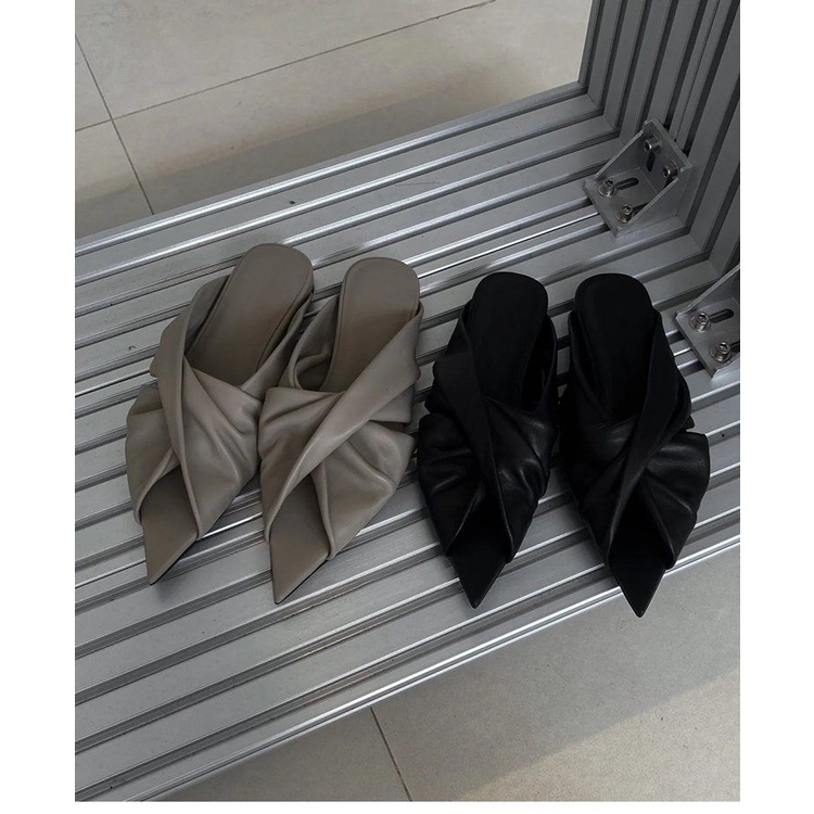 Giày Muller Mũi Nhọn Hở Ngón Phong Cách Thời Trang Xuân Hè Mới 2022