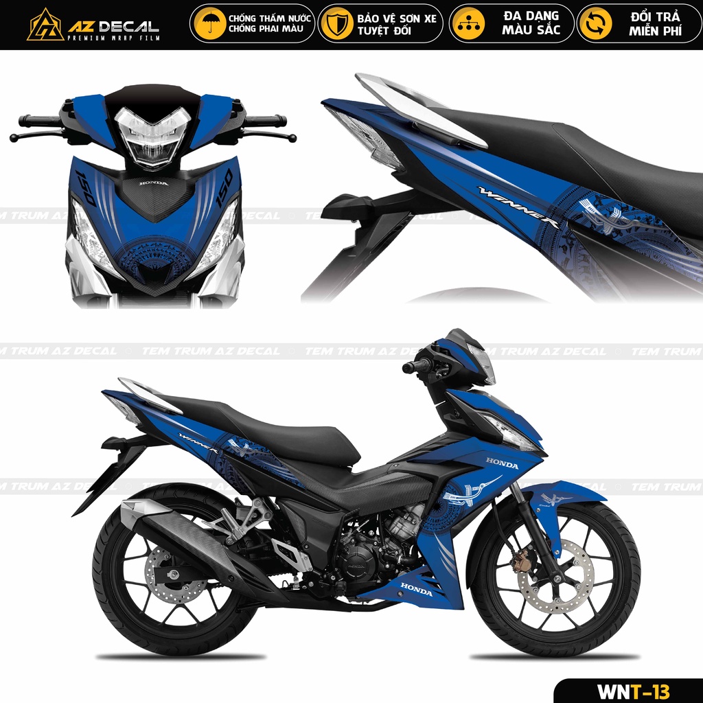Tem Trùm Winner 150 V1 Mẫu Trống Đồng | WNT-13 | Decal Cao Cấp Màu Đen, Đỏ, Xanh Chống Nước, Bảo Vệ Sơn