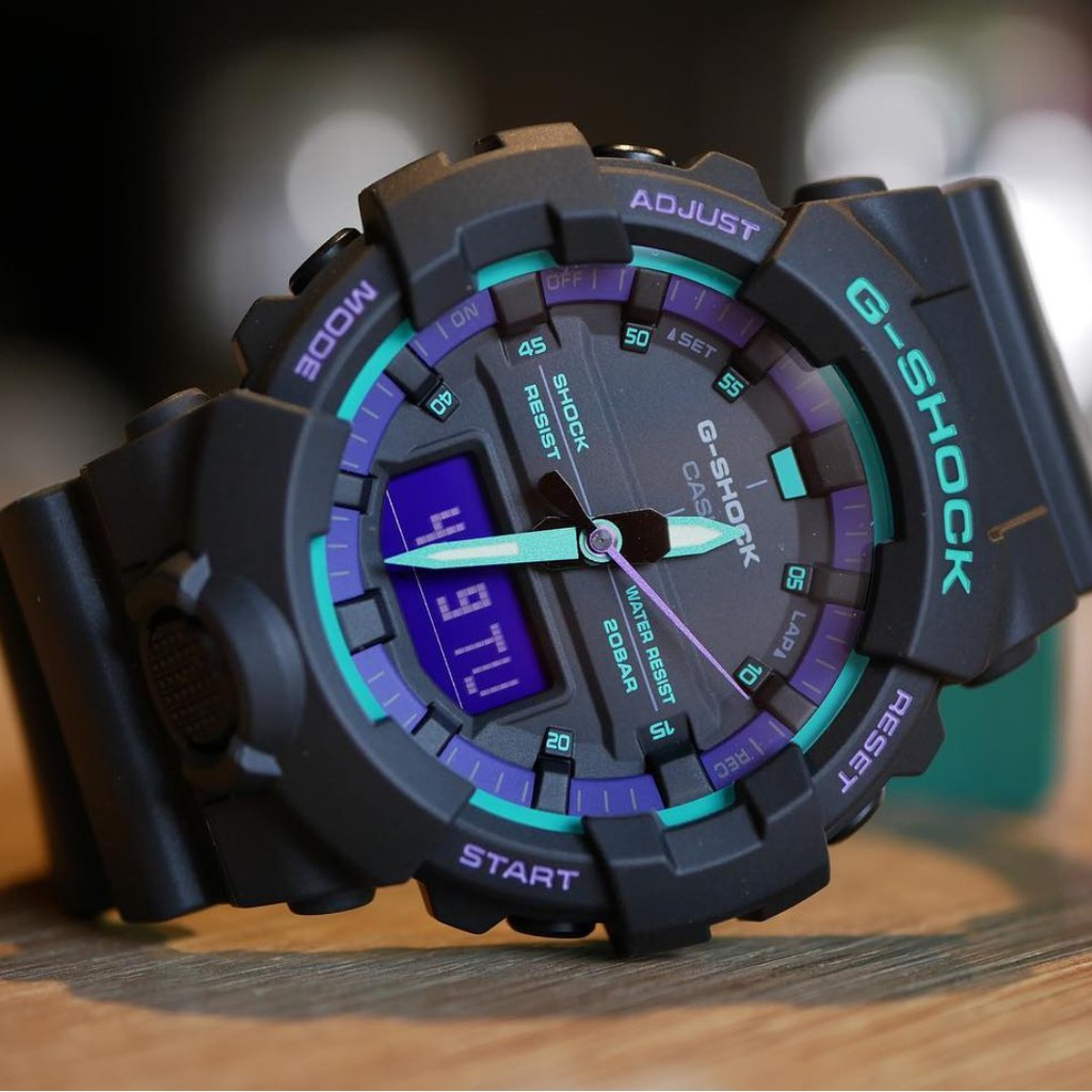 Đồng hồ nam Casio G-Shock GA-800BL-1ADR - kính chống đạn , chống nước ,  độ sâu 200m bảo hành 12 tháng