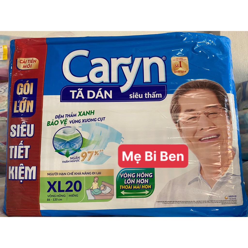 [XL10+1M Tã Bỉm Dán Người Lớn Caryn Siêu Thấm Size XL10 Miếng