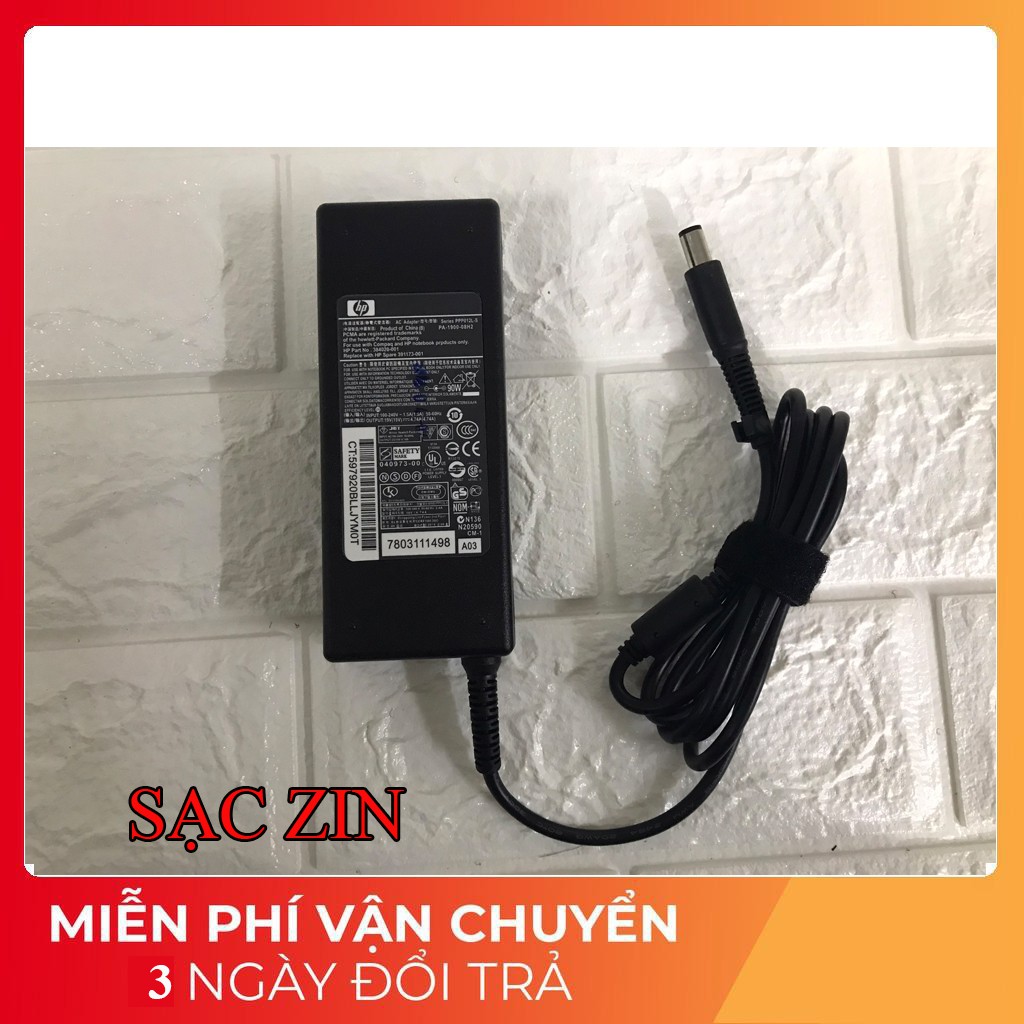 Sạc Laptop HP 19V - 4.74A (90W) Chân kim to dành cho HP 8460 8470 8560P 8570P, kèm dây nguồn