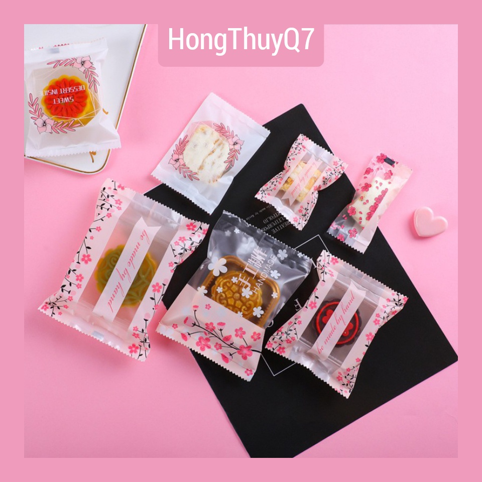 Túi đựng mứt Tết, bánh kẹo hoa đào cho ngày Tết, đựng quà tặng mix 4 mẫu (10c) - HongThuyQ7