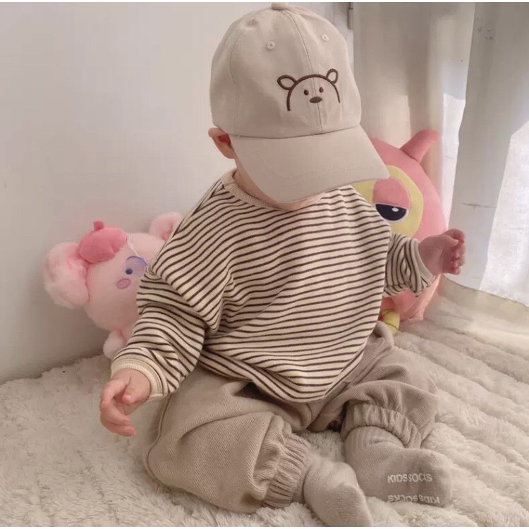 Áo thun dài tay, áo nỉ kẻ cho bé từ 1- 4 tuổi hàng siêu đẹp