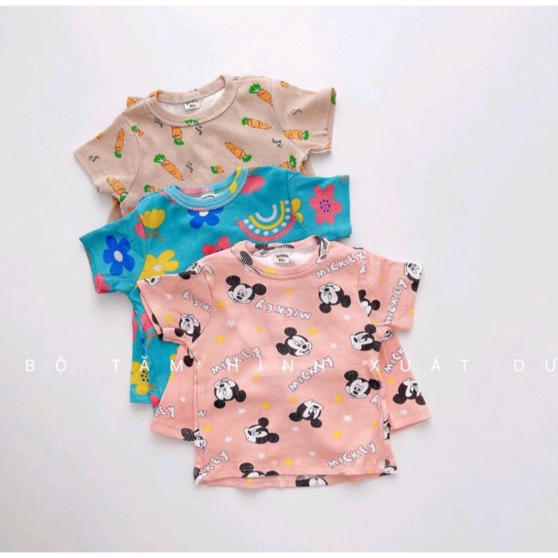 SÉT 3 BỘ COTTON TĂM XUẤT DƯ HỌA TIẾT CON VẬT ĐÁNG YÊU CHO BÉ