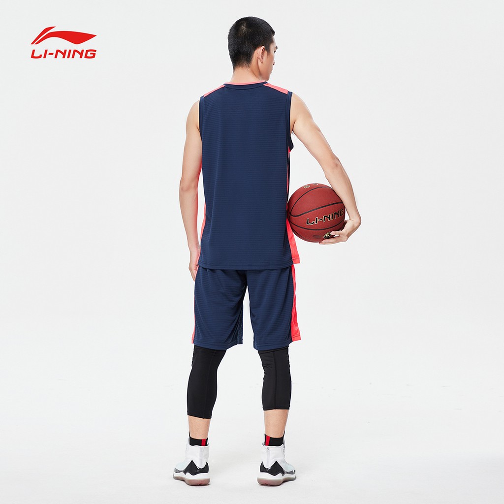 ✾♕Đồng phục bóng rổ Li Ning mùa hè 2021 quần áo thể thao nam mới đùi vest phù hợp với thi đấu của đội