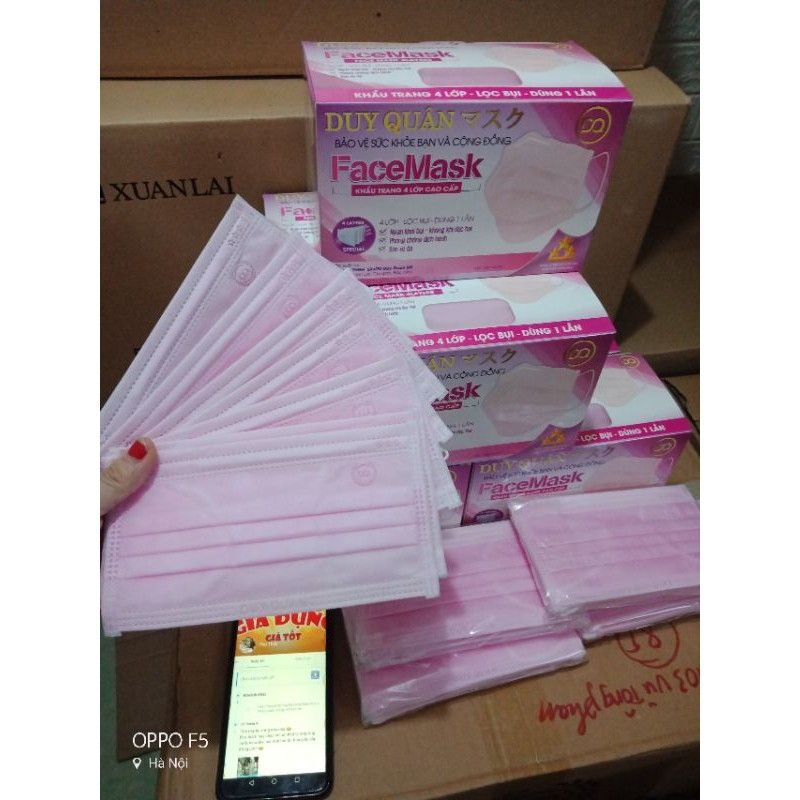 (Màu Hồng) Khẩu trang màu Hồng xinh hộp 50 cái | BigBuy360 - bigbuy360.vn