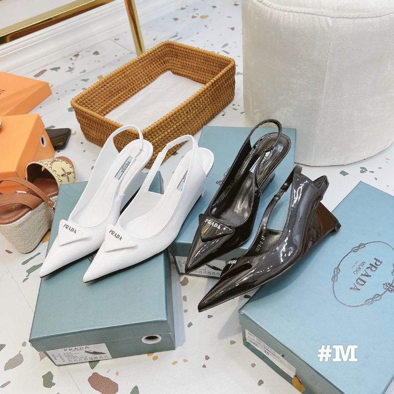 X(ẢNH THẬT) Sandal 7p Prada Đế Xuồng Mới Da Bóng Mềm Êm Fullbox Bill Túi Cao Cấp