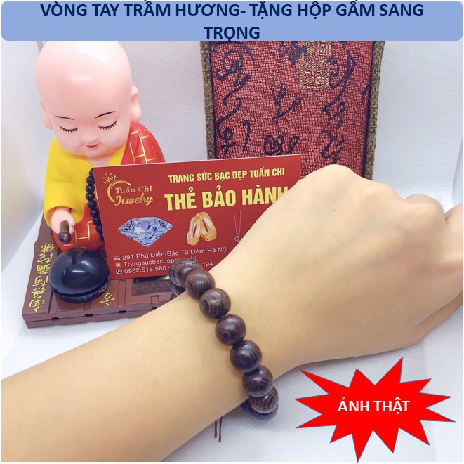 Vòng Tay Trầm Hương Tự NhiênHÀNG CHUẨNTrầm Tốc Hương 100% Tự Nhiên, Hạt Tròn Đơn Đủ Size [Vòng Tay Đôi]