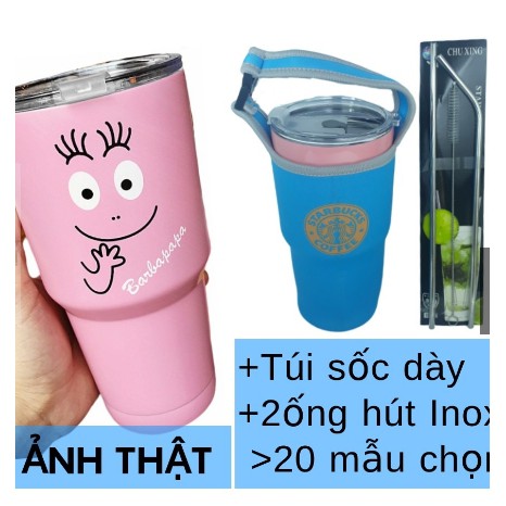 Ly cốc giữ nhiệt kèm ống hút