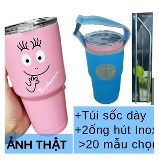 Ly Giữ Nhiệt (có Túi) Tặng 2 Ống Hút Inox Thái Lan 900ml MN22008 bình cốc giữ nhiệt