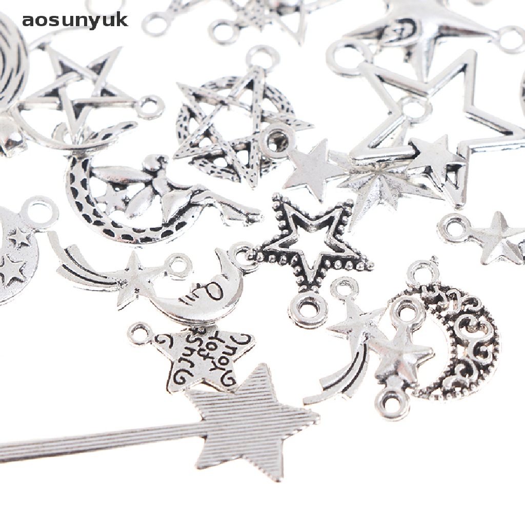 70pcs Sun Moon Stars Charms Pendant For Diy Jewelry Necklace Bracelet Making .