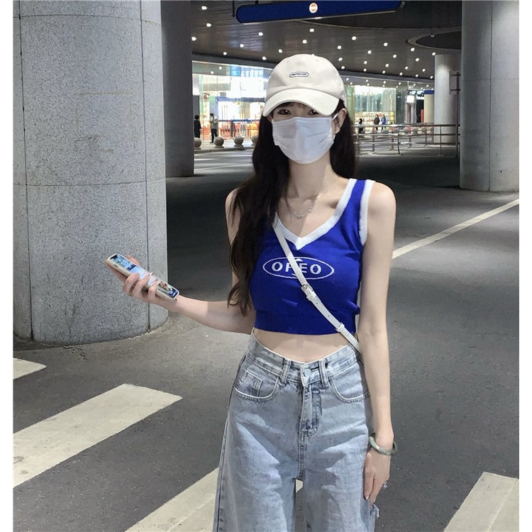 COZOK Áo Hai Dây Dáng Ngắn Phong Cách Cổ Điển Thời Trang Mùa Hè Cho Nữ