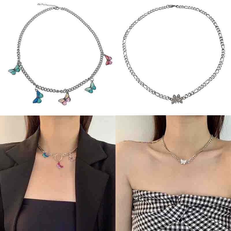 [Mã FASHIONCB231 hoàn tối đa 30K xu đơn 99K] Dây chuyền có mặt hình bướm nhiều màu cao cấp thời trang | BigBuy360 - bigbuy360.vn
