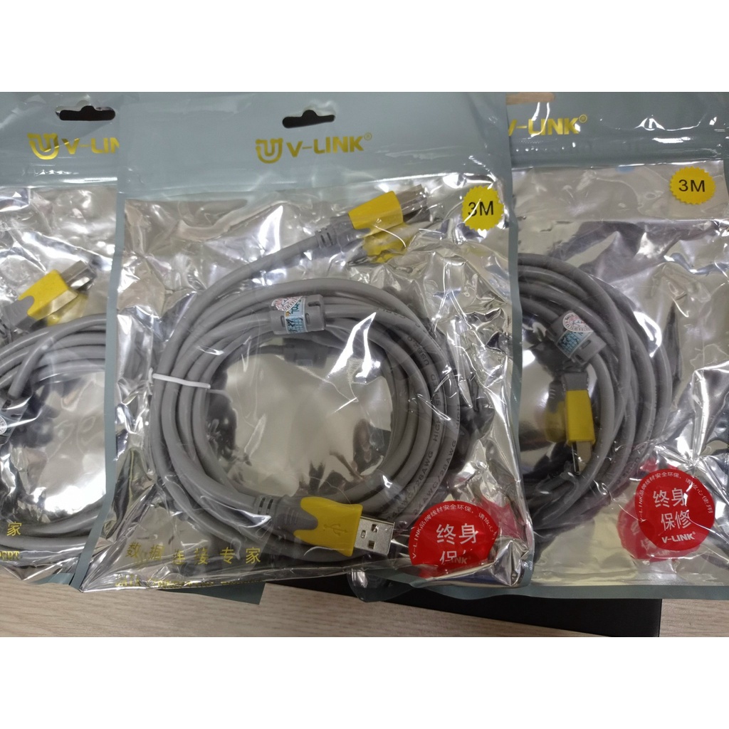 Dây máy in USB kết nối máy in với máy tính  XỊN V-LINK CHỐNG NHIỄU-Cable USB máy in-Dây cáp usb máy in