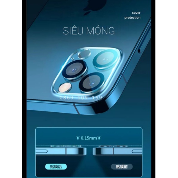 Kính dán cường lực bảo vệ camera iPhone 14/ 13 Pro/ 12 /11 Pro Max