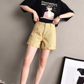 quần Short ống rộng phong cách ulzzang, quần jean sắn gấu_C1