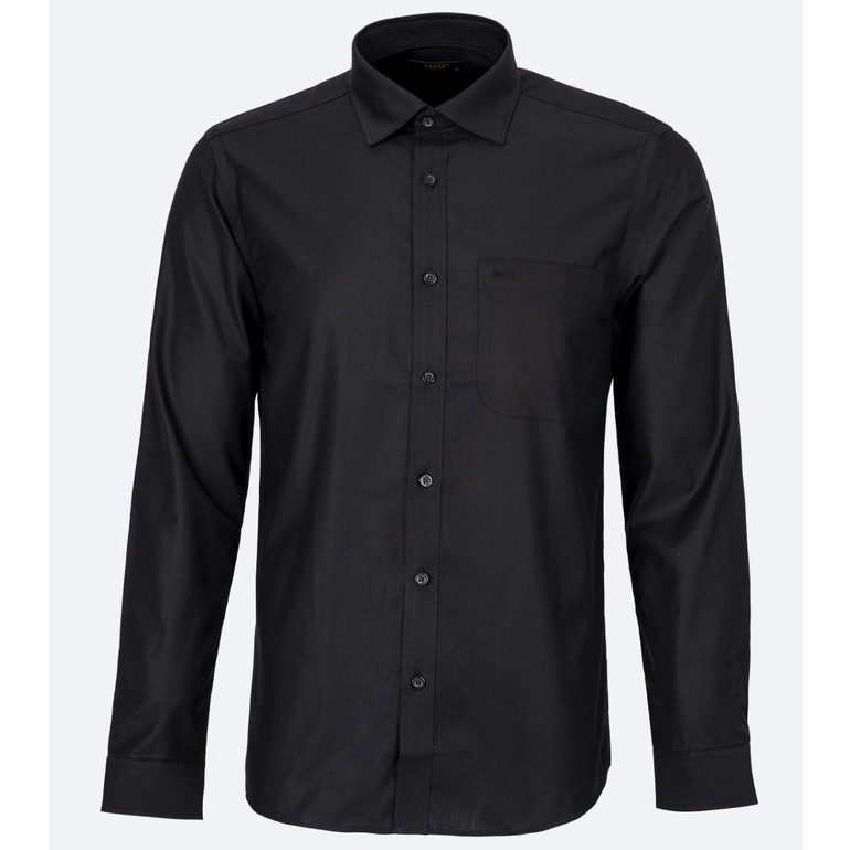 Áo sơ mi nam dài tay TQQ dáng Slimfit công sở M02CS màu đen trơn lịch sự