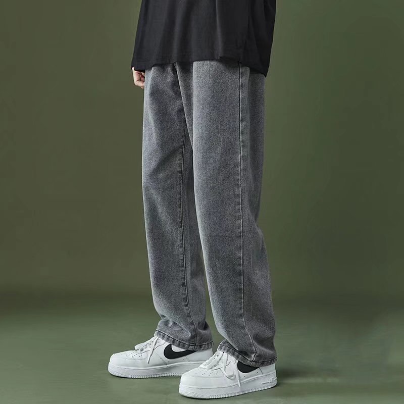 Quần jeans Nam Dài Ống Rộng Thời Trang Phong Cách Hong Kong