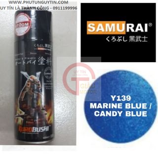 y139 _ Chai sơn xịt sơn xe máy Samurai Y139 màu xanh nước biển Yamaha uy tín, giao hàng nhanh, giá rẻ