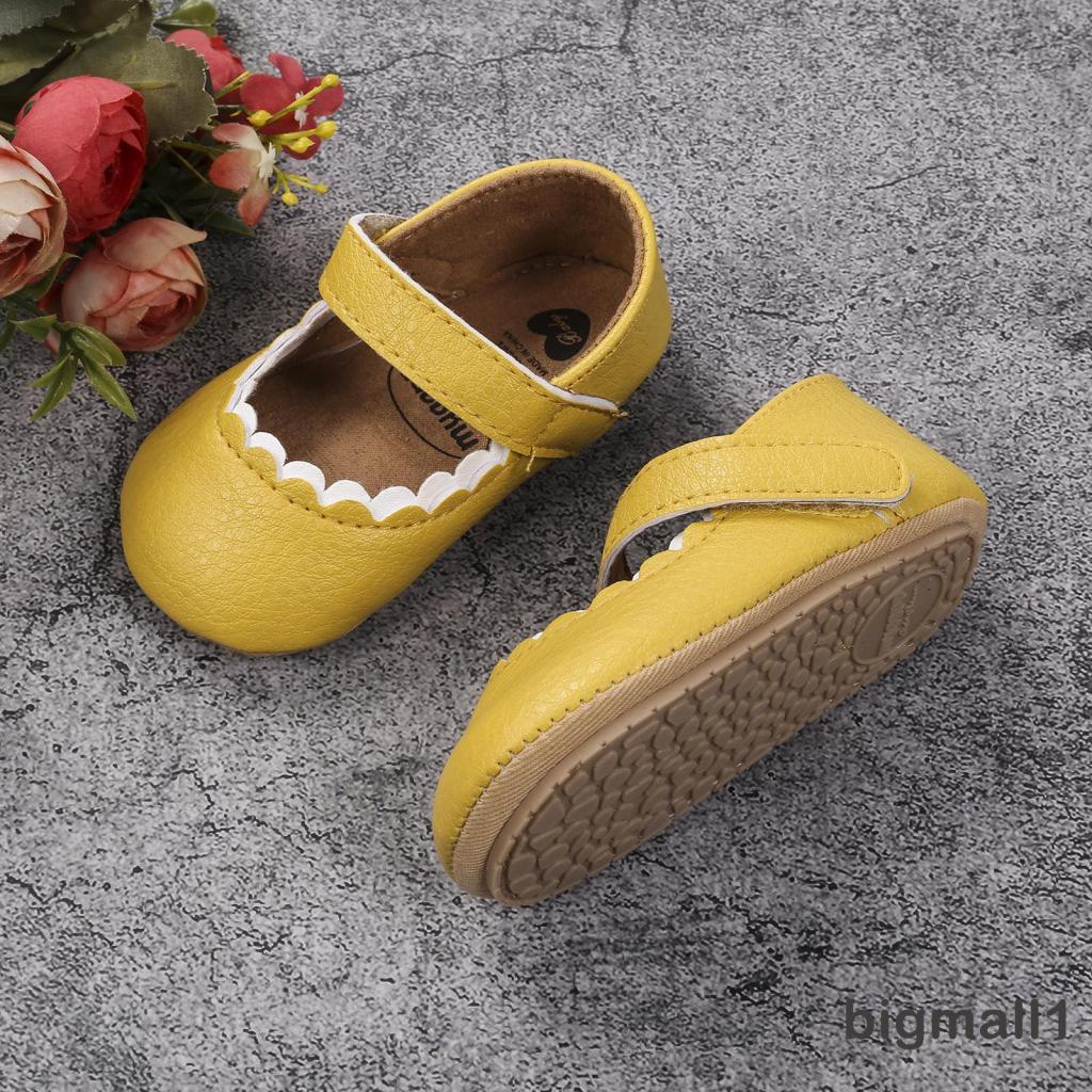 Giày búp bê da PU mềm chống trượt cho bé gái tập đi