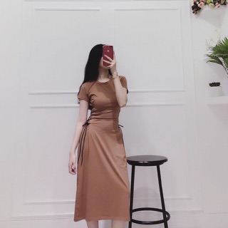 Đầm nude đan eo