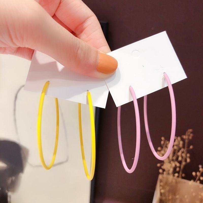 Bộ 6 đôi khuyên tai tròn nhiều màu sắc phong cách Hàn Quốc xinh xắn đơn giản dành cho nữ