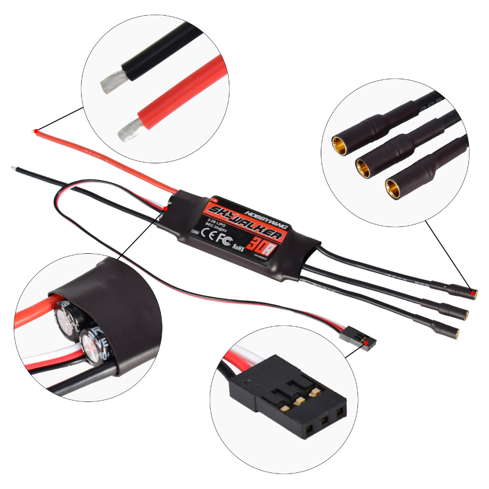 Bộ Điều Tốc Không Chổi Than Hobbywing Skywalker 30A 40A 50A 60A 80A Cho Máy Bay Điều Khiển Từ Xa
