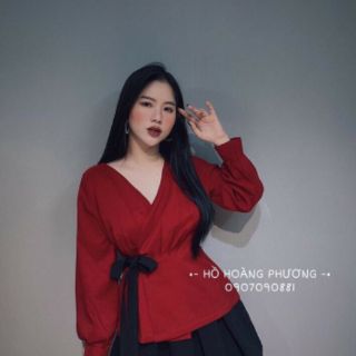 ÁO ĐỎ ĐẮP CHÉO NƠ EO