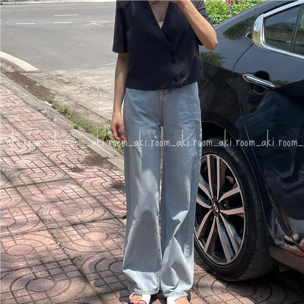 Quần jeans ống suông rộng chất mềm mỏng 0927