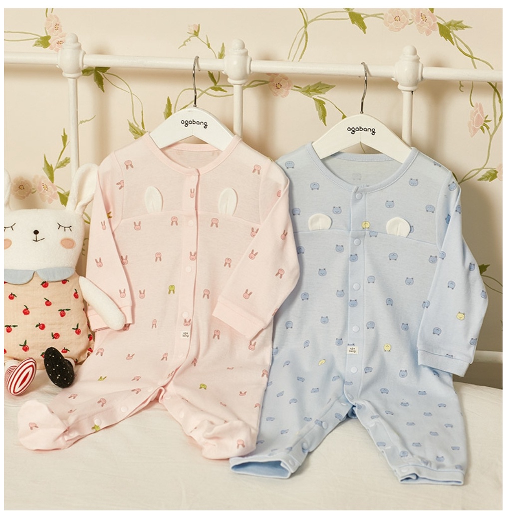 MOB1554 Set liền họa tiết thỏ 2 màu đáng yêu