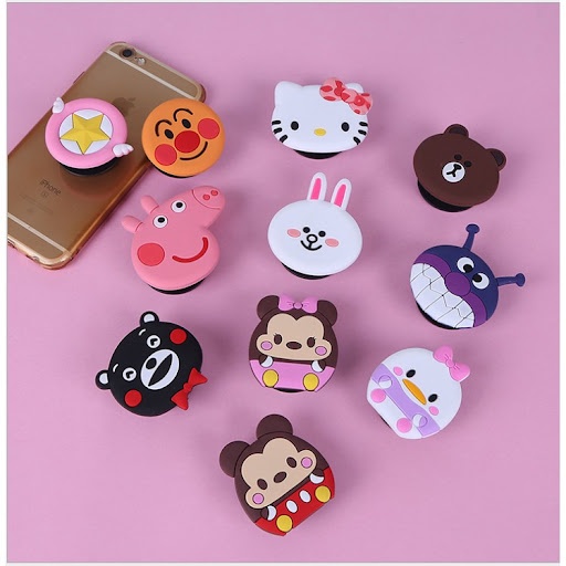 POPSOCKET Trơn Giá Đỡ Điện Thoại, pop , iring móc tay dán lưng, Kiểu Dáng Hoạt Hình Xinh Xắn Dễ Thương, giao ngẫu nhiên