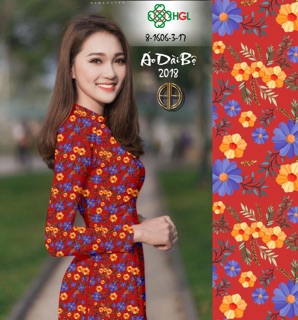 Vải Áo Dài Tằm Ý/ Lụa Nhật Hoa Lá Đều