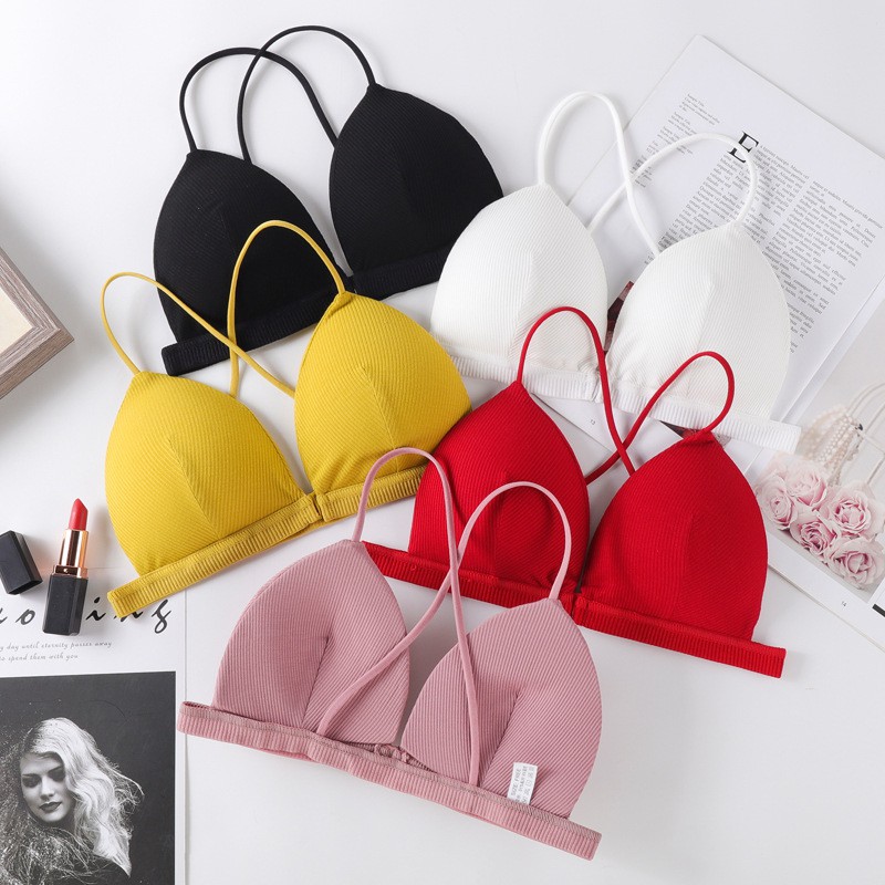 Áo Bra Cotton - Bra Nữ 2 Dây Cài Trước Tiện Lợi - Áo Ngực Nữ Dây Chéo Vai Gợi Cảm   B715