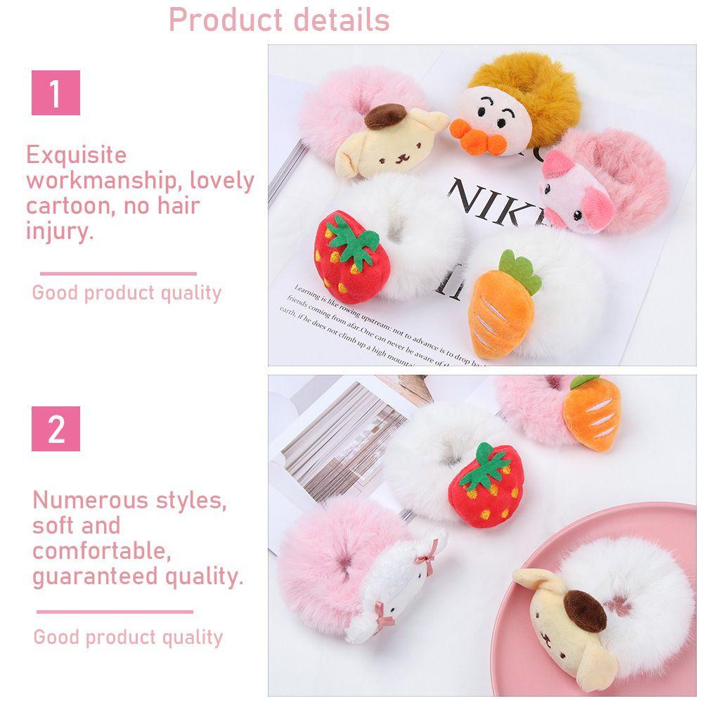 ZAIJIE24 Dây Cột Tóc Lông Nhung Dễ Thương Xinh Xắn