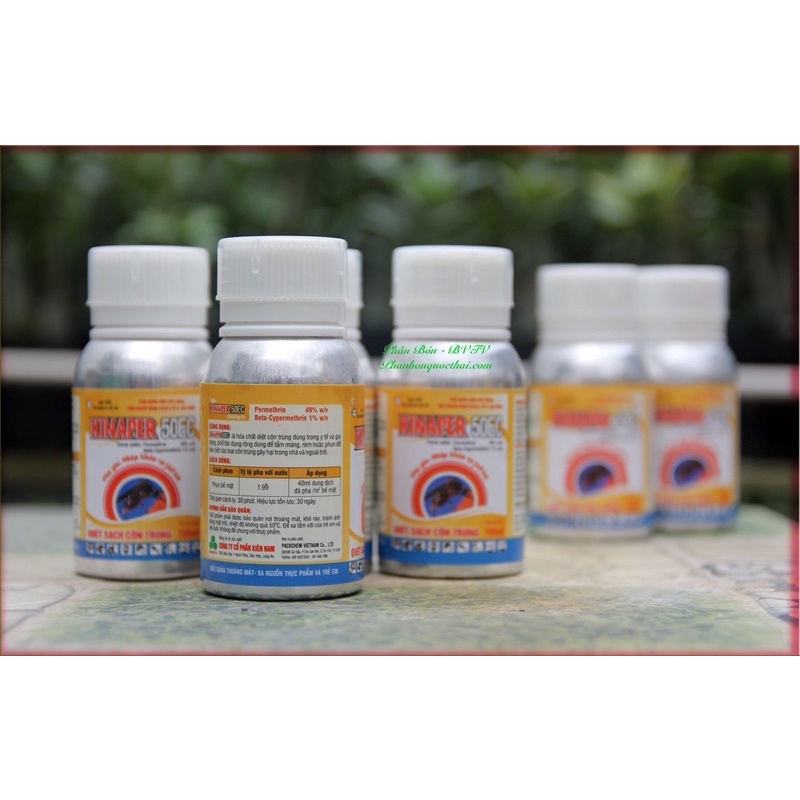 Diệt muỗi vằn, côn trùng An toàn trong nhà và ngoài vườn Permethrin Kinaper 50EC , chai nhôm 100ml, nhúng mùng màn