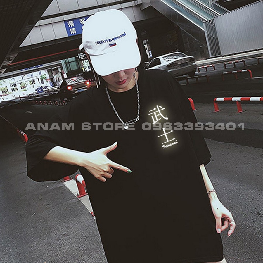 Áo thun phản quang tay lỡ Nam Nữ Samurai