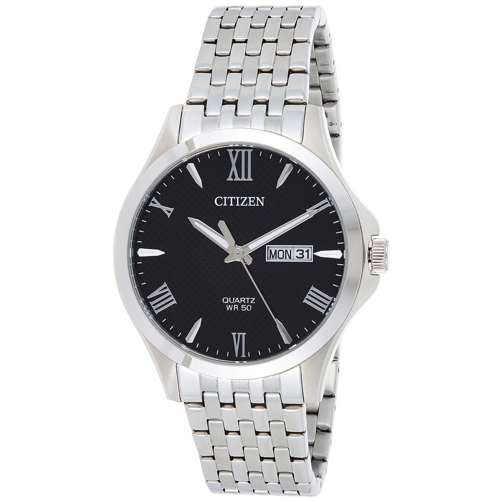 Đồng Hồ Citizen Nam Chính Hãng, Citizen BF2020 - 51E Dây Thép Full Lịch Mặt Đen.