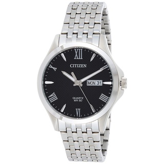 Đồng hồ citizen nam chính hãng, citizen bf2020 - 51e dây thép full lịch mặt đen.