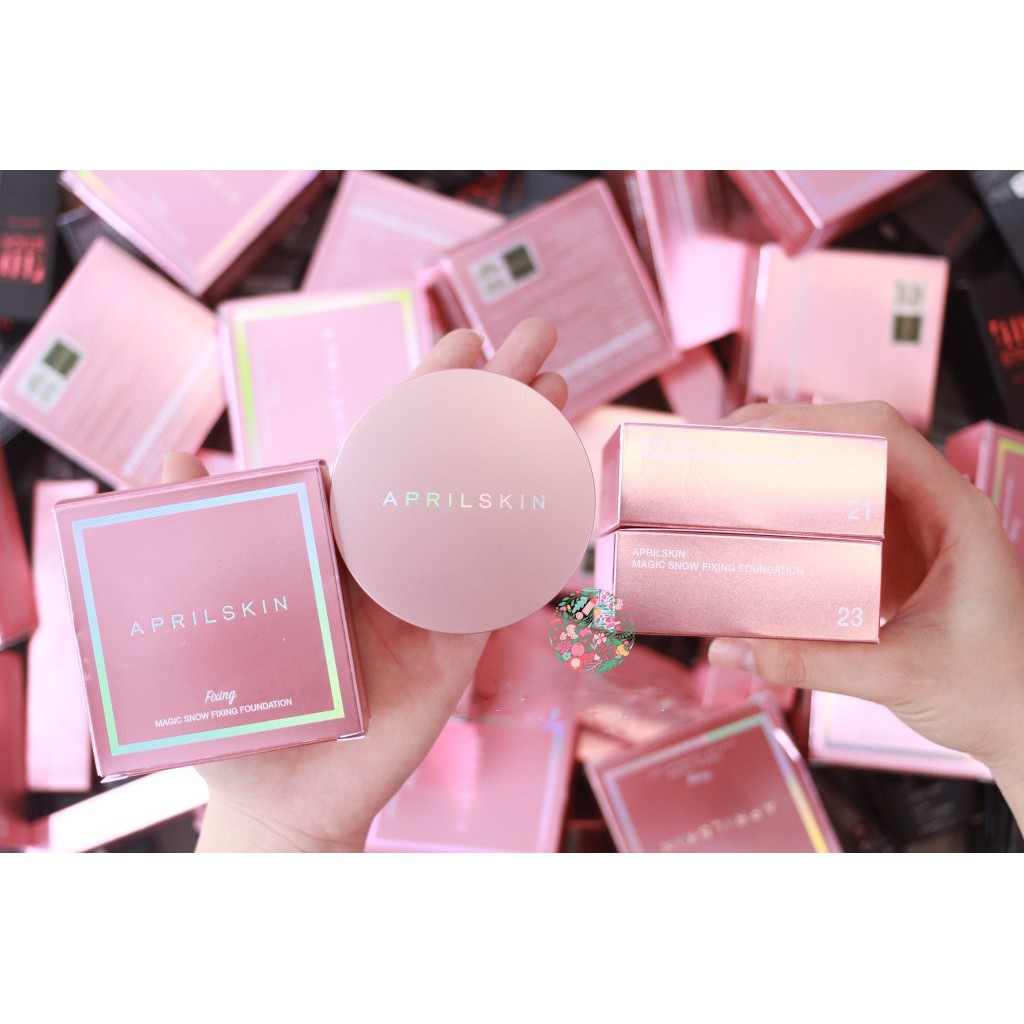Phấn Nước mỏng mịn April Skin Magic Snow Fixing Foundation Hàn Quốc (15g) | BigBuy360 - bigbuy360.vn