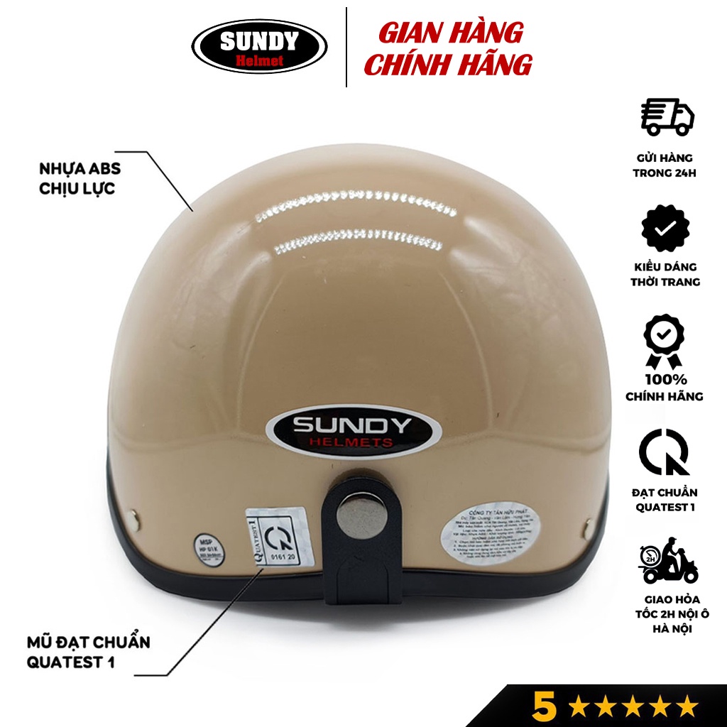 Mũ bảo hiểm nửa đầu có kính SUNDY HP-01K thời trang, nhiều màu sắc cá tính, nón Freesize