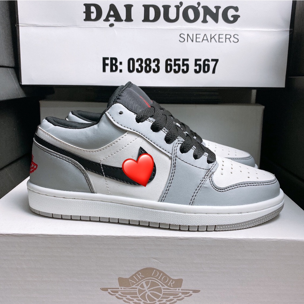 Giày thể thao Jordan 1 thấp JD1 cổ thấp đen trắng low hàng cao cấp êm chân dễ phối đô hot tren 2022 full size 36-43