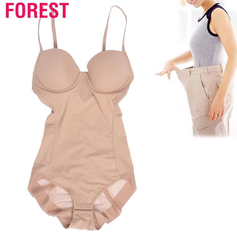 Forest Women Shapewear with Bra Waist Trainer Corset Slimming Body Shaping Bodysuit (Coffee)