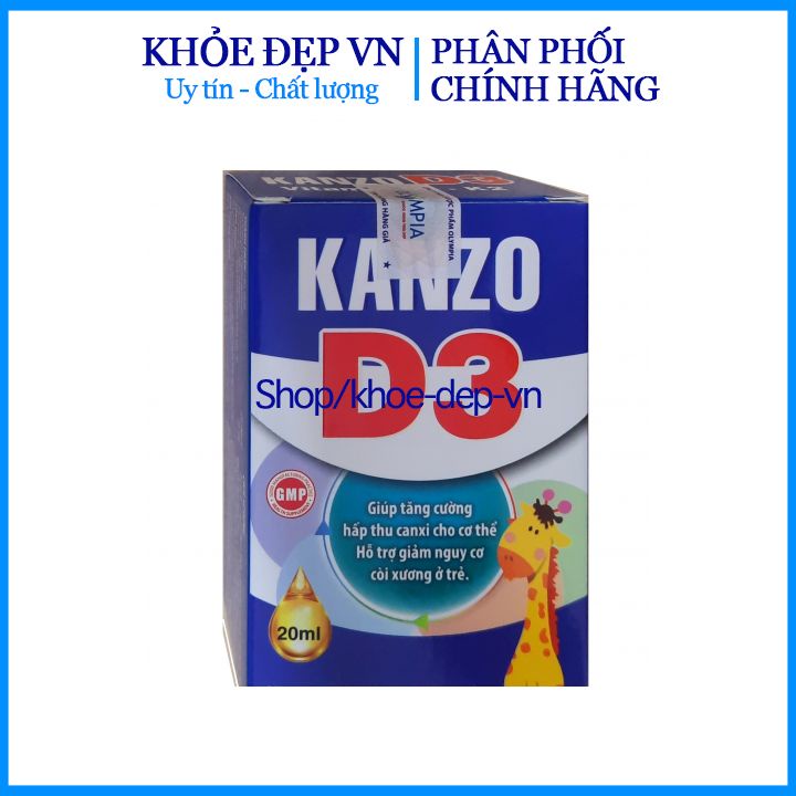 Kanzo D3 bổ sung Vitamin D3 , K2, MK7 giúp hấp thu canxi hiệu quả, cải thiện mật độ xương, giúp cho hệ xương