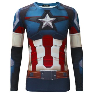 Áo thun nam tay dài in hình The Avenger Captain America