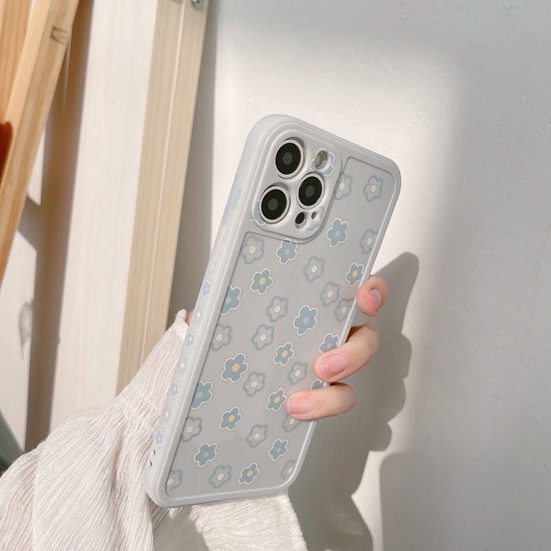 (SIÊU RẺ) Ốp lưng iphone xanh nhạt hoa nhí 6/6plus/6s/6splus/7/7plus/8/8plus/x/xr/xs/11/12/13/pro/max/plus/promax