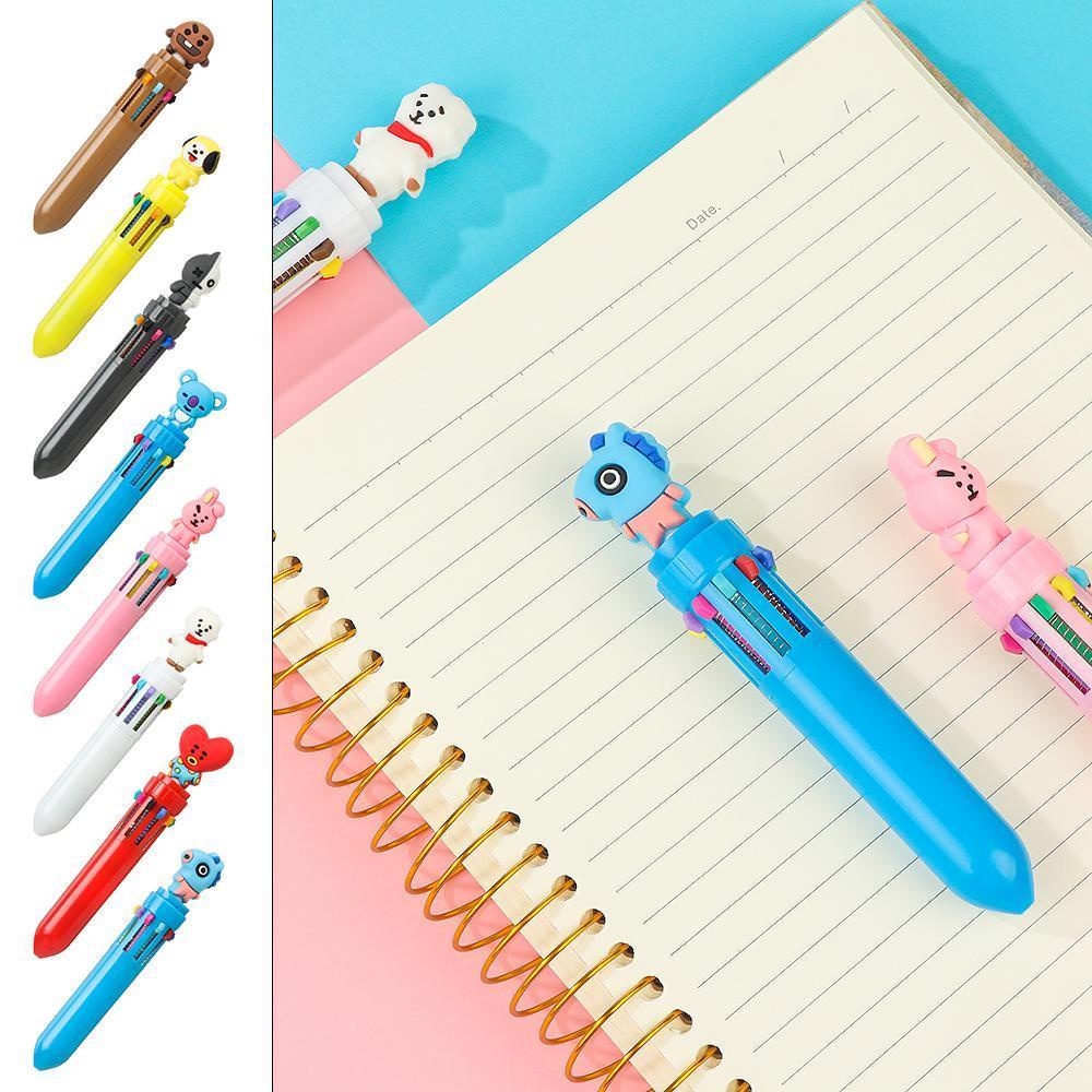 PISTA Bút Bi Có Thể Thu Gọn BT21 BTS Shooky Tata Cooky Chimmy Koya