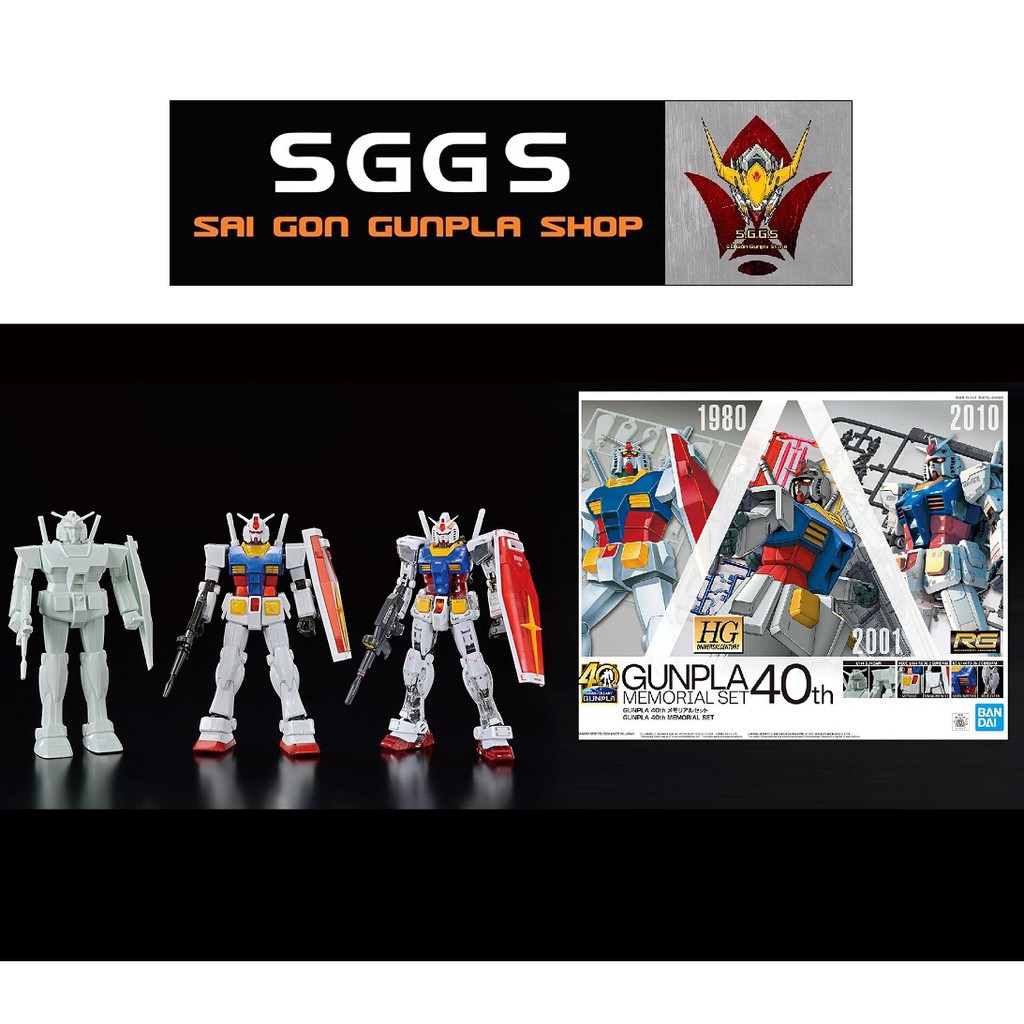 Mô Hình Lắp Ráp HG RG Gundam RX-78-2 Gunpla Memorial Set 40th Bandai 1/144 Đồ Chơi Anime Nhật